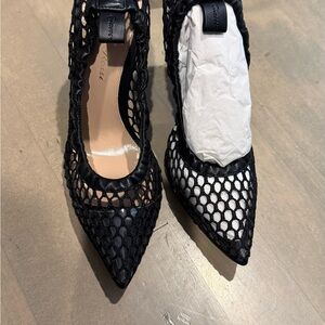 Gianvito Rossi Black Mesh Heels